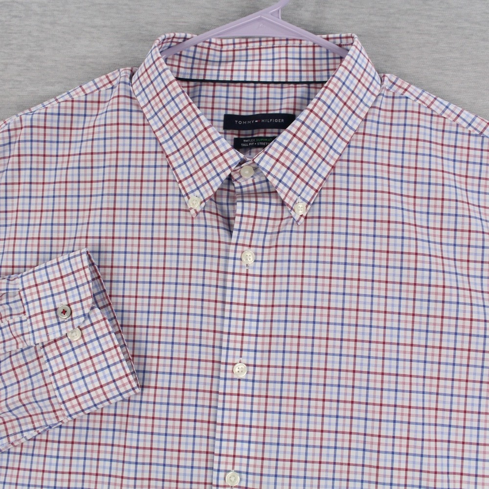 Tommy Hilfiger TH Flex Supima Tall Fit Stretch Long Sleeve Shirt Mens 19 35/36